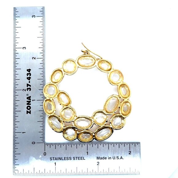 Lots of Yellow Stones Statement Earrings - Picture 4 of 5